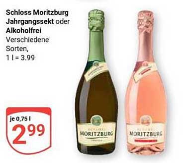 Schloss Moritzburg Jahrgangssekt oder Alkoholfrei Verschiedene Sorten, 1 l = 3.99