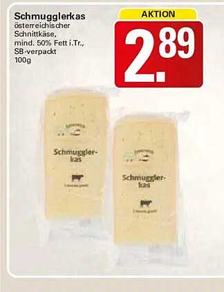 Schmugglerkas oststeirischer Schnittkäse, mind. 50% Fett i.Tr., SB-verpackt 100g