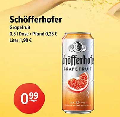 Schöfferhofer Grapefruit 0,5 l Dose + Pfand 0,25 €