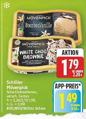 Schöller Mövenpick feine Eiskreationen, versch. Sorten
