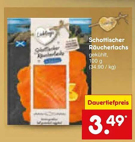 Schottischer Räucherlachs gekühlt, 100 g (34.90 / kg)