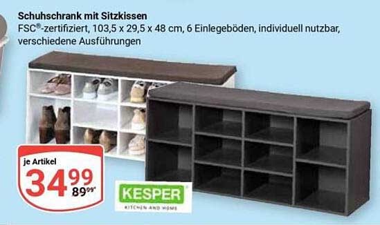 Schuhschrank mit Sitzkissen