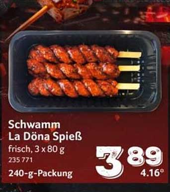 Schwamm La Dönа Spieß frisch, 3 x 80 g 240-g-Packung