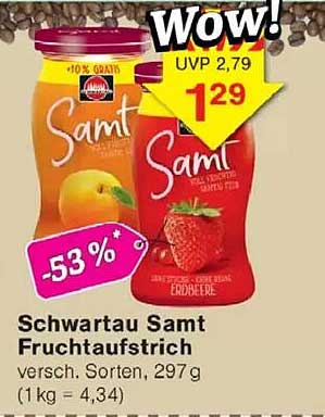 Schwartau Samt Fruchtaufstrich versch. Sorten, 297 g