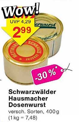 Schwarzwälder Hausmacher Dosenwurst