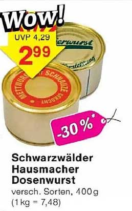 Schwarzwälder Hausmacher Dosenwurst