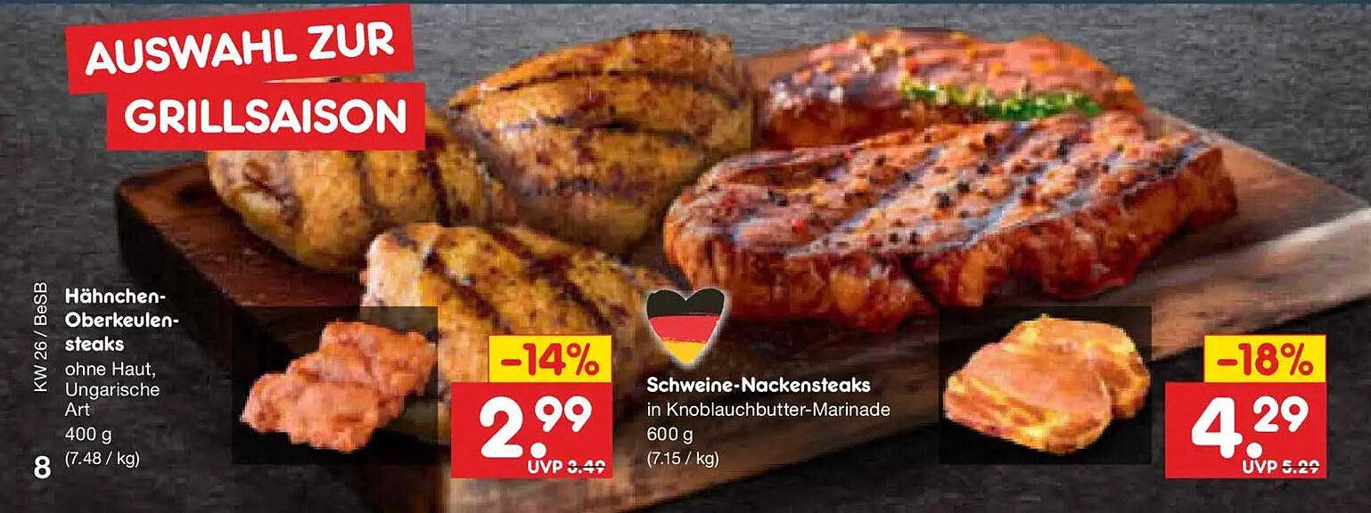 Schweine-Nackensteaks in Knoblauchbutter-Marinade
