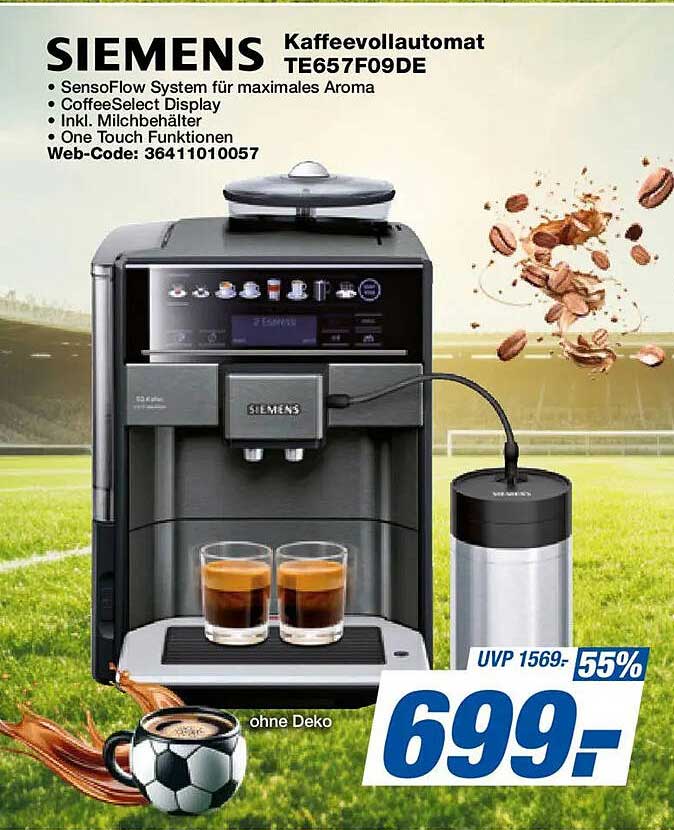 SIEMENS Kaffevollautomat TE657F09DE