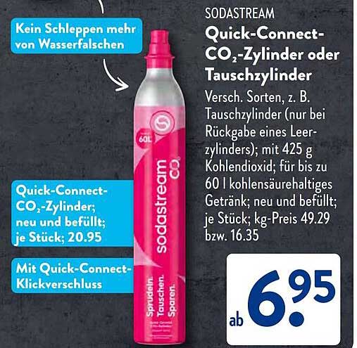 SODASTREAM Quick-Connect-CO₂-Zylinder oder Tauschzylinder