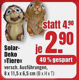 Solar-Deko »Tiere« versch. Ausführungen, 8 x 11,5 x 6,5 cm (B x H x T)
