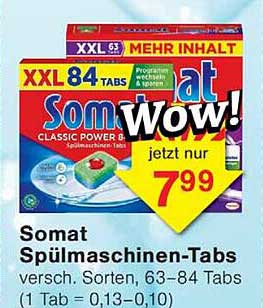Somat Spülmaschinen-Tabs verschieden Sorten, 63-84 Tabs