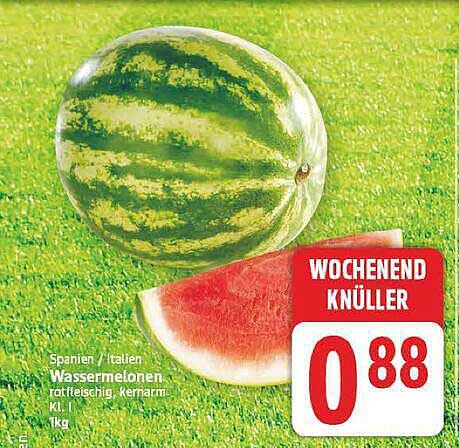 Spanien / Italien Wassermelonen rotfleischig, kernarm Kl. I 1kg