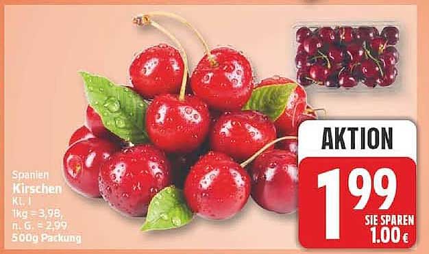 Spanien Kirschen KL I 500g Packung