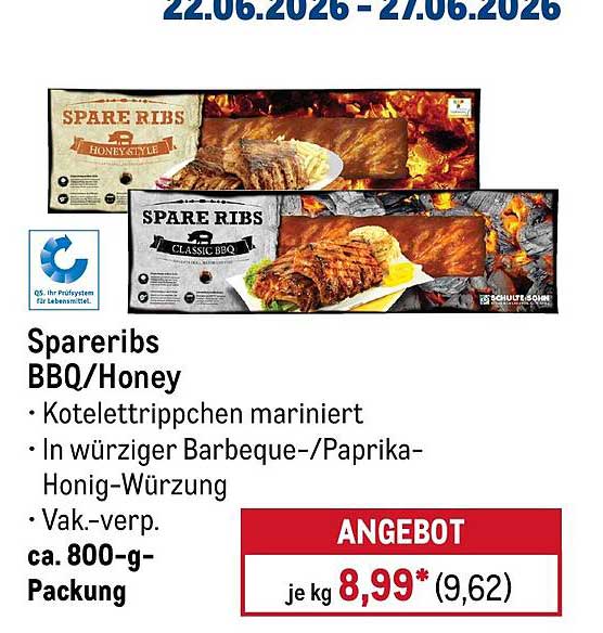 Spareribs BBQ/Honey