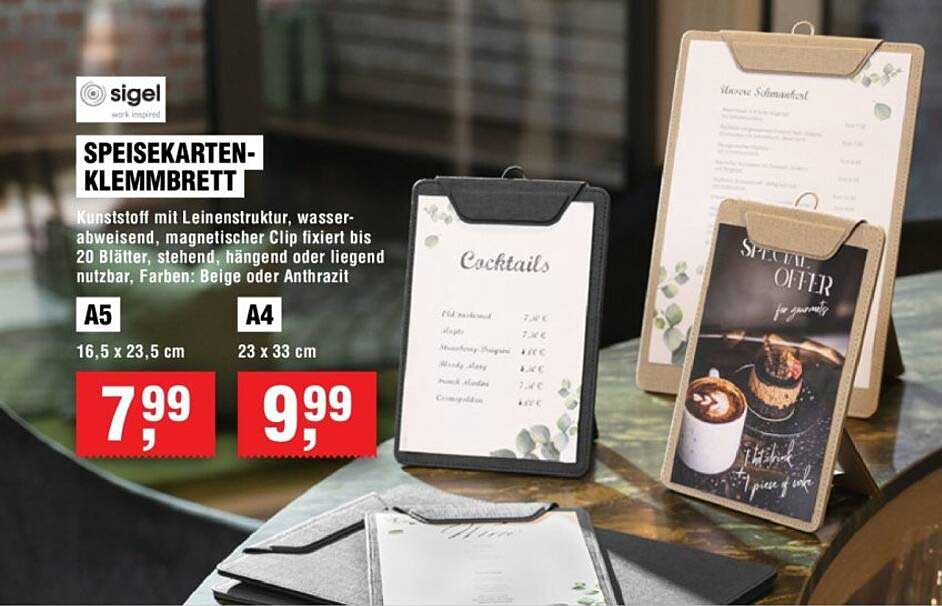 SPEISEKARTEN-KLEMMBRETT