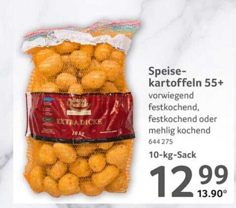Speisekartoffeln 55+ vorwiegend festkochend, festkochend oder mehlig kochend, 10-kg-Sack