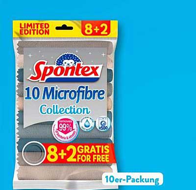 Spontex 10 Microfibre Collection 8+2 GRATIS FOR FREE