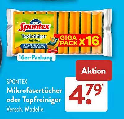 SPONTEX Mikrofaser­tücher oder Topfreiniger Versch. Modelle