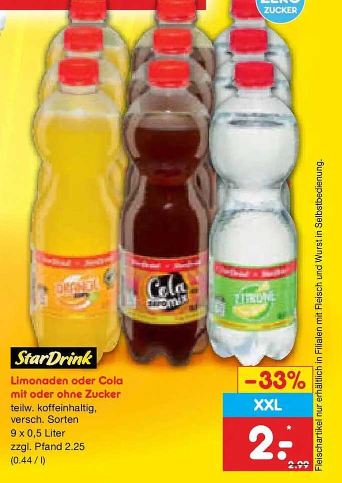 StarDrink Limonaden oder Cola mit oder ohne Zucker