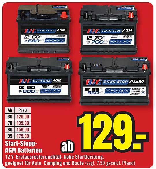 Start-Stopp-AGM Batterien