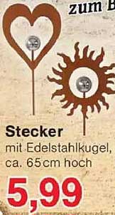 Stecker mit Edelstahlkugel, ca. 65 cm hoch