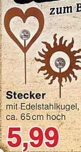 Stecker mit Edelstahlkugel, ca. 65cm hoch