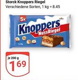 Storck Knoppers Riegel Verschiedene Sorten, 1 kg = 8.45