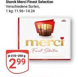 Storck Merci Finest Selection Verschiedene Sorten, 1 kg: 11.96-14.24