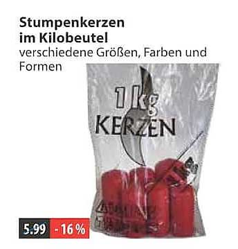 Stumpenkerzen im Kilobeutel