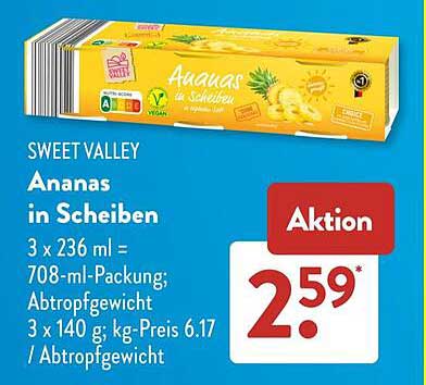 Sweet Valley Ananas in Scheiben