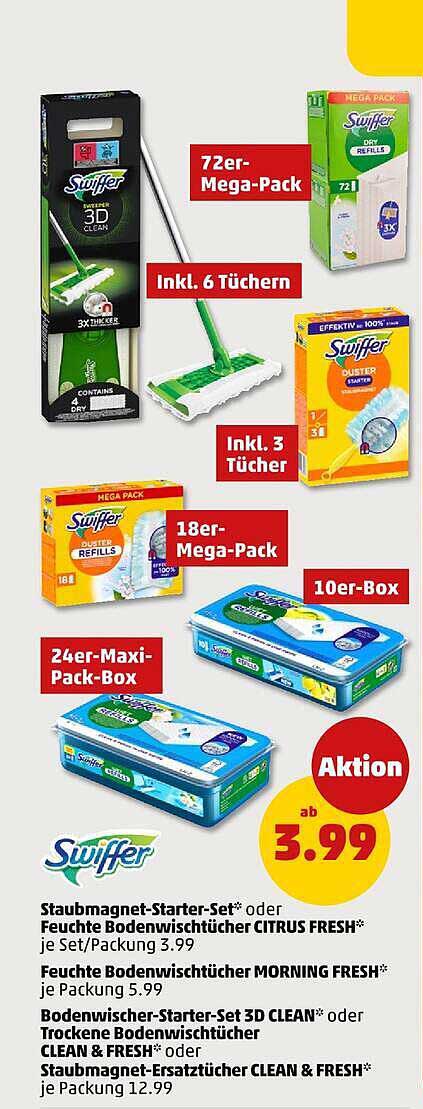 Swiffer Staubmagnet-Starter-Set oder Feuchte Bodenwischtücher CITRUS FRESH* je Set/Packung