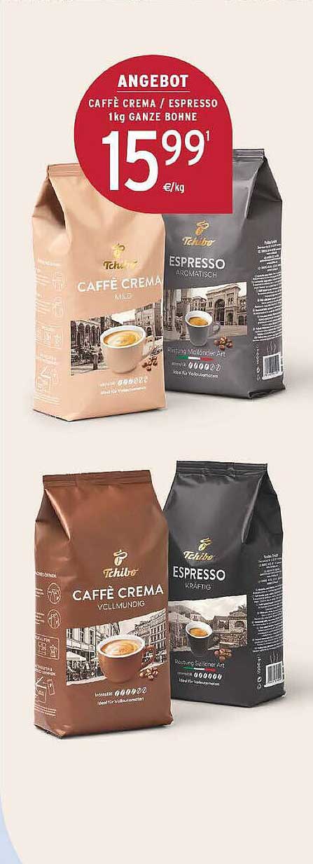 Tchibo Caffè Crema / Espresso 1kg ganze Bohne
