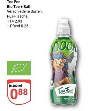 Tee Fee Bio Tee + Saft Verschiedene Sorten, PET-Flasche, 1 l = 2.93 + Pfand 0.25