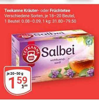 Teekanne Kräuter- oder Früchtetee Verschiedene Sorten, je 18-20 Beutel, 1 Beutel: 0.08-0.09, 1 kg: 31.80-79.50