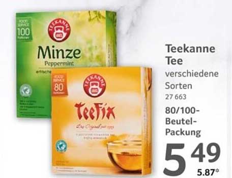 Teekanne Tee verschiedene Sorten 27,663 80/100-Beutel-Packung