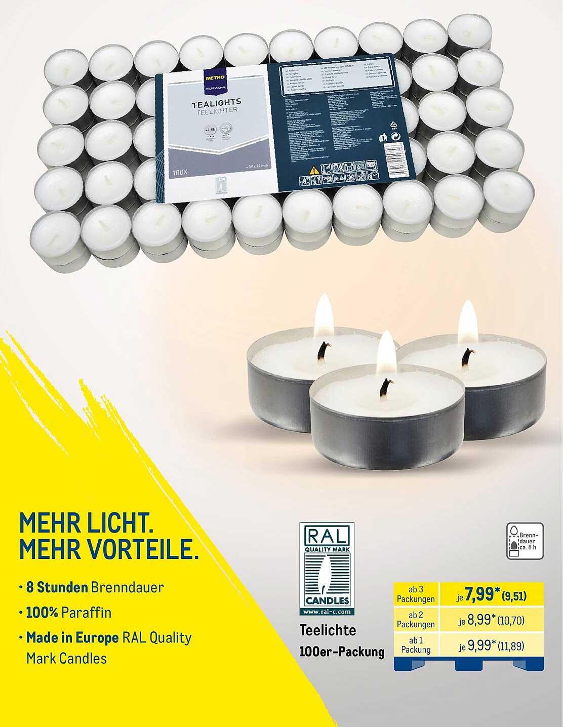 Teelichte 100er-Packung