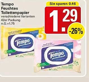 Tempo Feuchtes Toilettenpapier verschiedene Varianten 42er Packung n.G.=1.75