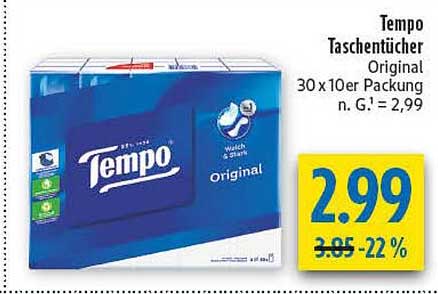 Tempo Taschentücher Original 30 x 10er Packung