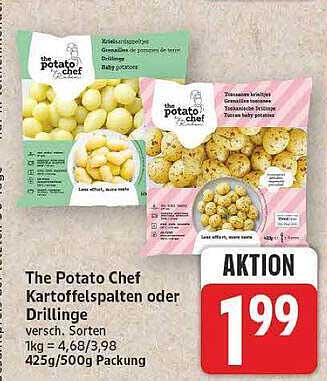 The Potato Chef Kartoffelspalten oder Drillinge versch. Sorten 1kg = 4,68/3,98 425g/500g Packung