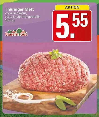 Thüringer Mett vom Schwein, stets frisch hergestellt 1000g