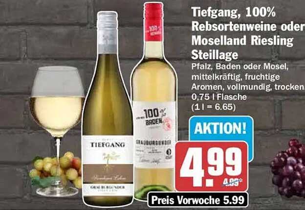 Tiefgang, 100% Rebsortenweine oder Moselland Riesling Steillage