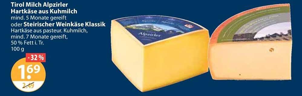 Tirol Milch Alpzlrler Hartkäse aus Kuhmilch
