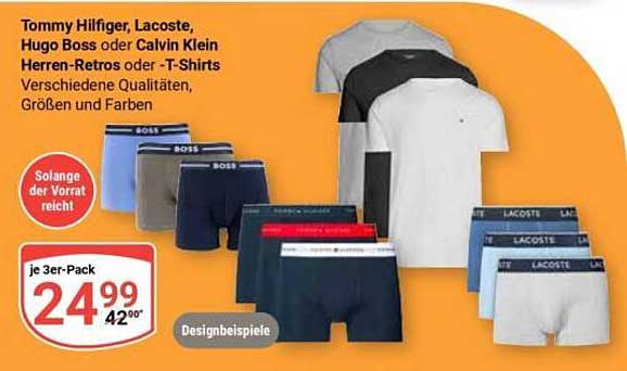 Tommy Hilfiger, Lacoste, Hugo Boss oder Calvin Klein Herren-Retros oder -T-Shirts Verschiedene Qualitäten, Größen und Farben