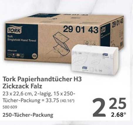 Tork Papierhandtücher H3 Zickzack Falz