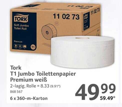 Tork T1 Jumbo Toilettenpapier Premium weiß