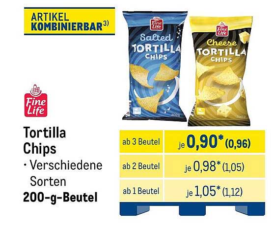 Tortilla Chips • Verschiedene Sorten • 200-g-Beutel