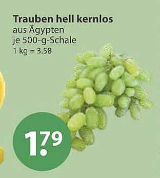 Trauben hell kernlos