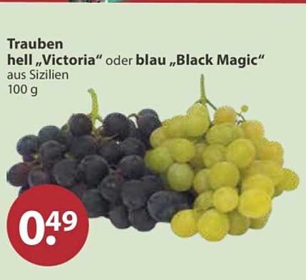 Trauben hell „Victoria“ oder blau „Black Magic“ aus Sizilien 100 g