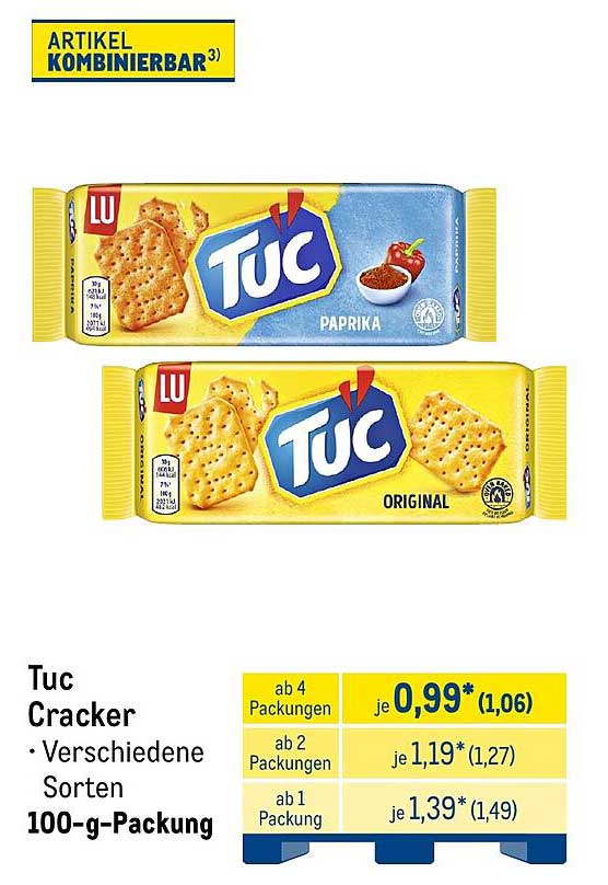 Tuc Cracker • Verschiedene Sorten 100-g-Packung