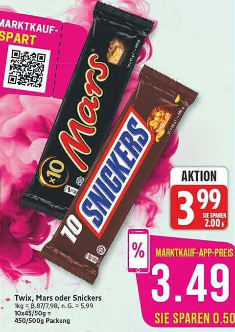 Twix, Mars oder Snickers
